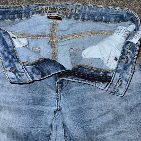 American Eagle Slim Straight Ripped Jeans 30x34 - Picture 3 of 3